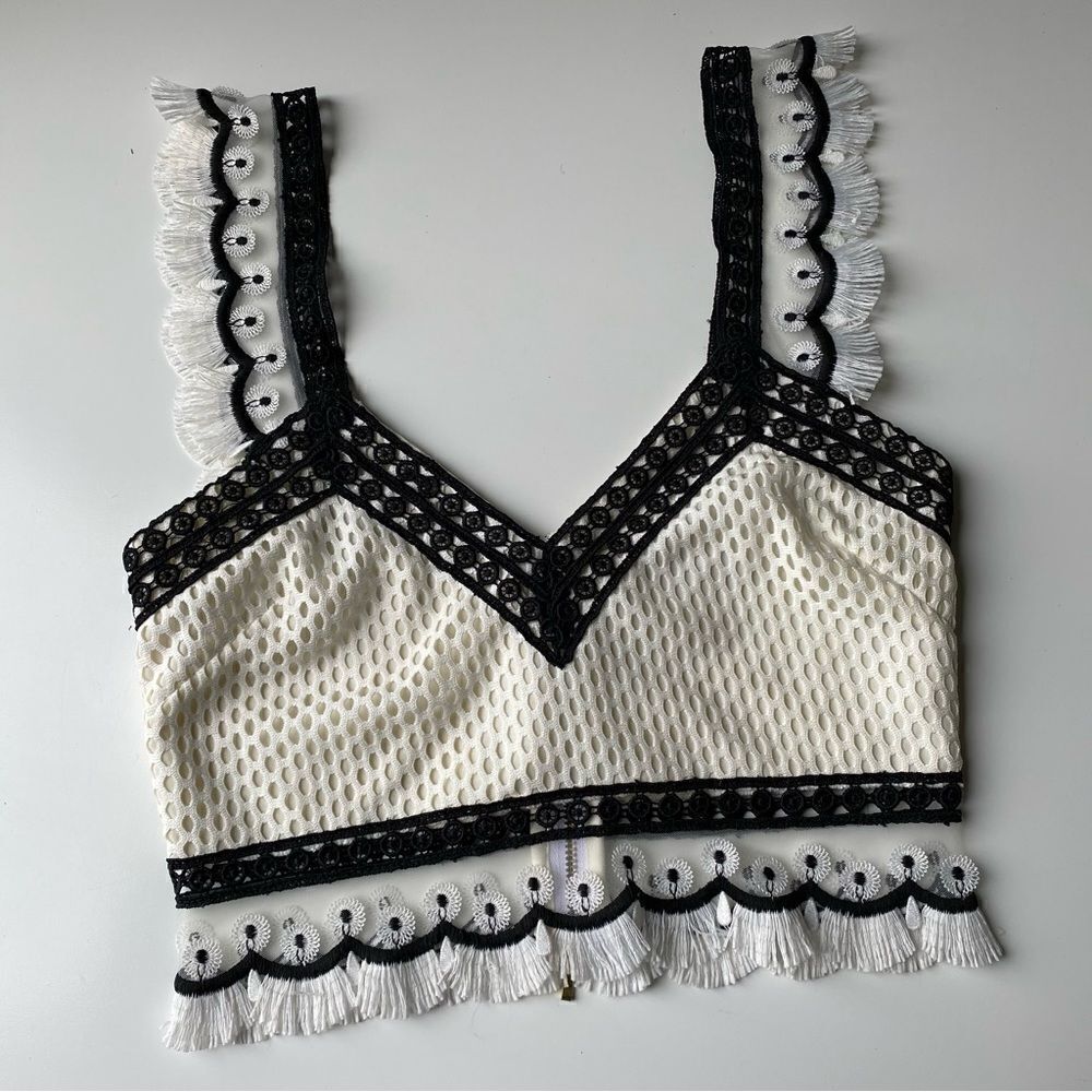Iorane Crop Top bralette eyelet embroidered size XS